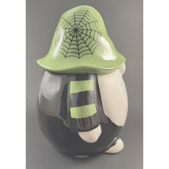 Rae Dunn "Trick or Treat" Ceramic Gnome Halloween Green Black 9" Fall Decor NEW - Picture 8 of 8